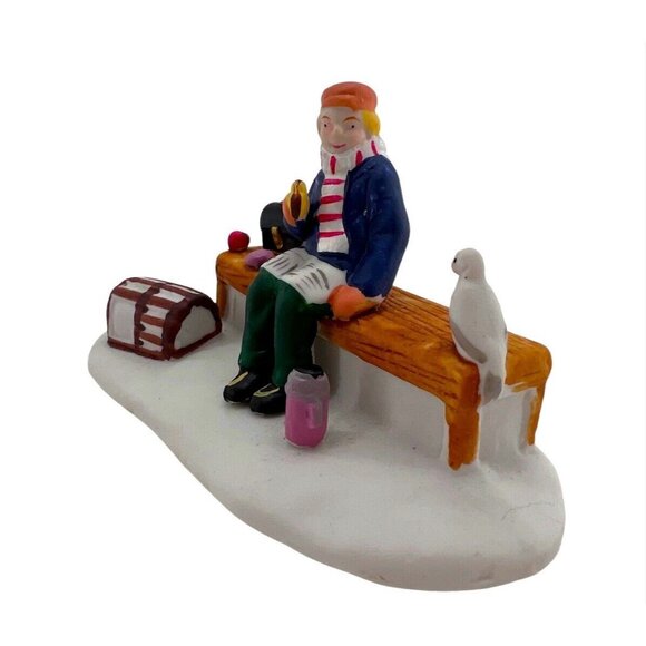 Vintage Lemax Christmas Village Suppertime Porcelain 1997 w/Box 73225 Park Bench - Picture 3 of 10